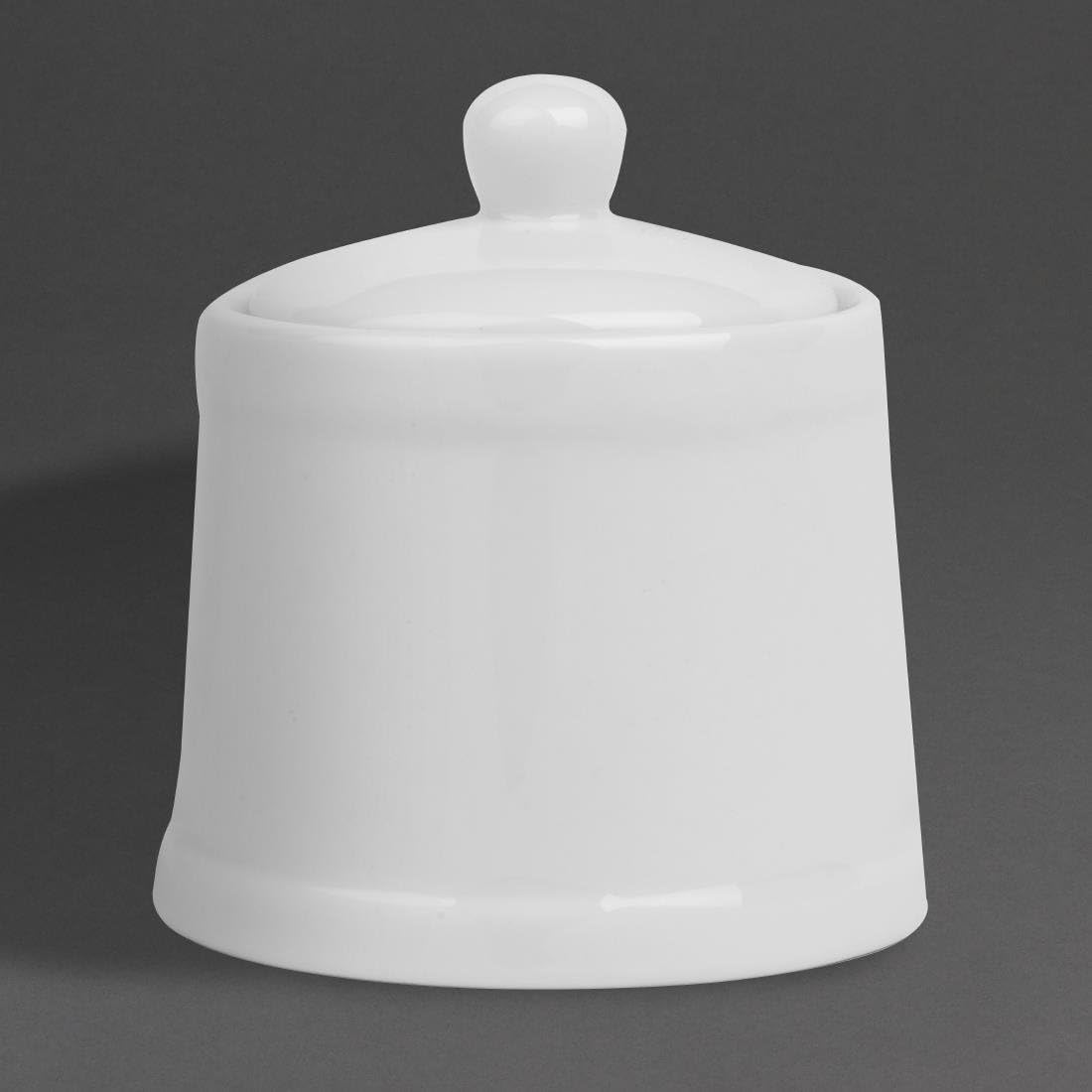 Olympia Whiteware Pier Sucrier avec couvercle – 250 ml (boîte 6)