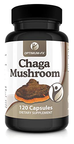 Suplemento de Cápsula de Hongos Chaga - Chaga Puro - No Tabletas ni Polvo - Apto para Vegetarianos y Veganos - 120 Cápsulas