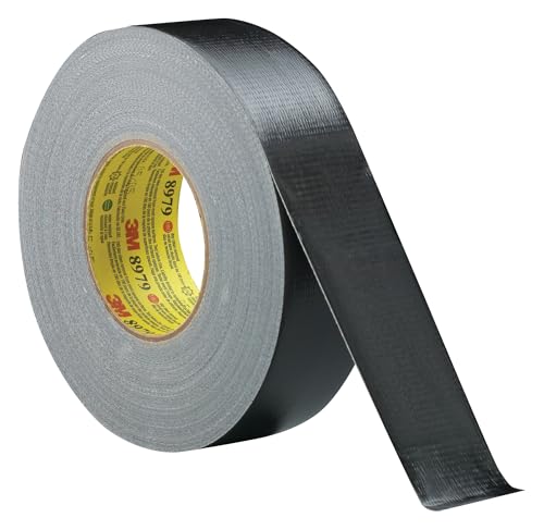3M Performance Plus 8979 Duct Tape Heavy Duty, Black, 72 mm x 54.8 m, 12.1 mil, 6 Month Clean Removal, Resists UV and Weather for up to 12 Months, Tears Cleanly, Curl-Resistant, 12 Rolls