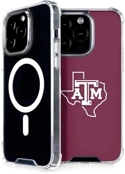 Skinit Phone Case Compatible with MagSafe iPhone 15 Pro - Officially Licensed Texas A&M University Outline Design