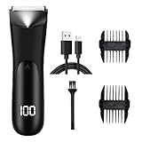 Recortadora De Barba Para Hombre - Perfilador de Barba de Precisión,Recortador Íntimo Masculino Húmedo y Seco con Pantalla Digital LCD para Nariz Cara Cuerpo Oreja Pierna