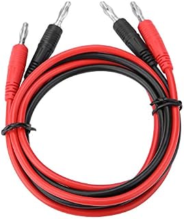 2Pcs 4mm Banana Plug to Banana Plug Test Cable Testing Wire Cables Lead Set 15A Multimeter Cable Test Leads Dual Stackable Banana Plug for Multimeter 1M