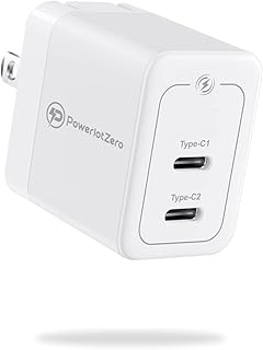 Mini 35W Dual USB C Wall Charger - PowerlotZero 2 USBC Port Power Adapter PPS PD 3.0 GaN Fast Charger Block Foldable USB Type C Plug for iPhone 13 12 14 Pro Max Plus Galaxy iPad AirPods MacBook Air
