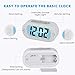 Plumeet Kids Alarm Clock Large Digital LCD Travel Alarm Clocks with Snooze and Night Light - Ascending Sound and Handheld Size - Best Gift for Kids (White)
