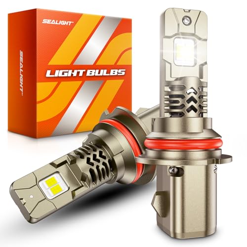 SEALIGHT 9004/HB1 LED Bulbs Hi/Low Beam, 39000LM 900% Super Brighter, 1:1 Halogen Size, 6500K Cool White, 50000Hrs Long Service Life with Cooling Fan, Plug and Play, Pack of 2
