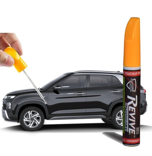 Image of Revive touchup paint pen compatible with Hyundai Creta2024, factory Quality & matched 2K paint (Abyss Black (A2B))