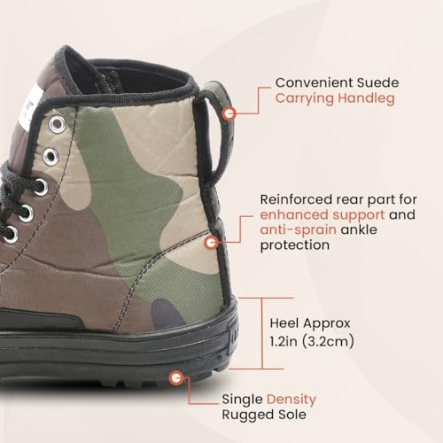 Image of Unistar High Ankle Trekking Ridding Men's Boots | Anti Skid Sole with Mild Waterproof Protection (Camoflauge - Size 5)
