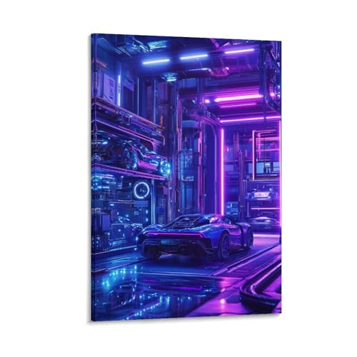 Impression sur toile voiture tableau decoration future science fiction