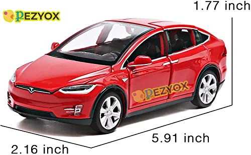 Image of Alloy Car Model Diecasts Metal Toy with Sound /Light /Pull-Back Off-Road Vehicles Car Model Collection Kids Toys Gift Multicolor Pack of 1 (Tesla RED)