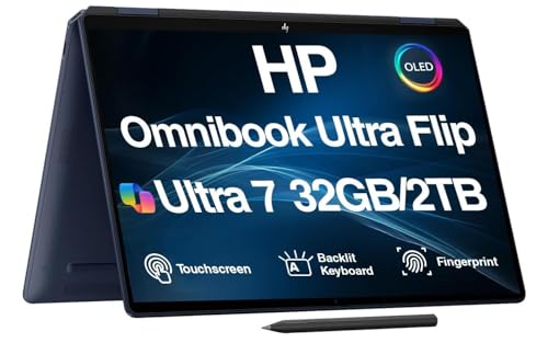 Image of HP Omnibook Ultra Flip (Next Spectre x360) 2-in-1 Laptop 14 inch Touch OLED 3K | Intel Ultra 7-258V, 32GB LPDDR5X, 2TB PCIe SSD, Active Pen, Backlit KB, Fingerprint, Win 11 Home