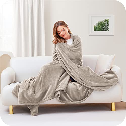 Electric Heated Blanket 72"X84" Full Size With 4 Heating Levels And 10 Hours Auto-Off Large Oversized Heating Blanket With Soft Plush Fabric For Bedding - Beige #TOP5