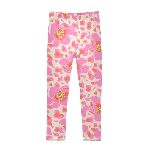 Exotic Leopard Girls Leggings,Workout Leggings for Girls Toddler Athletic Legging Size for 3-10T