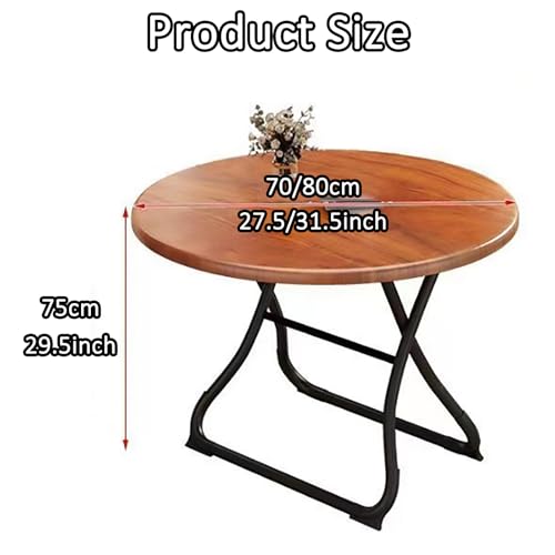 Table de salle à manger pliante et compacte marron de 69,8 cm