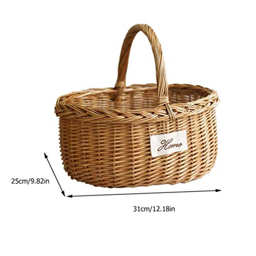 Hemoton Cesta de Piquenique de Vime Cesta de Piquenique de Vime Tecido para Camping E Cesta de Armaz