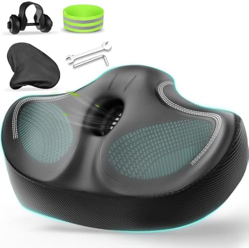 Oversizd Bike Seat, Premium Stationary Comfortable Extra Large Bikes Seats for Women Men, Waterproof Adults Wide Bicycle Seat for Peloton, Spin Bike, Exercise Bike, Cruiser Bike