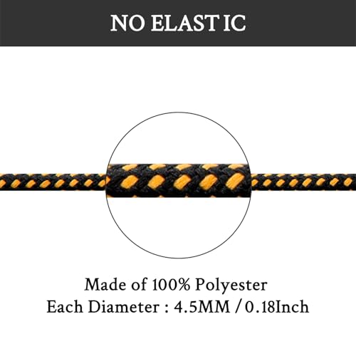Endoto 2 Pairs Shoelaces for Merrell Moab Boots Replacement Round Shoe Laces Hiking Running Shoes Strings(Color:Black&YellowCombo,Size:48Inch) by Endoto - Used condition - Image 3