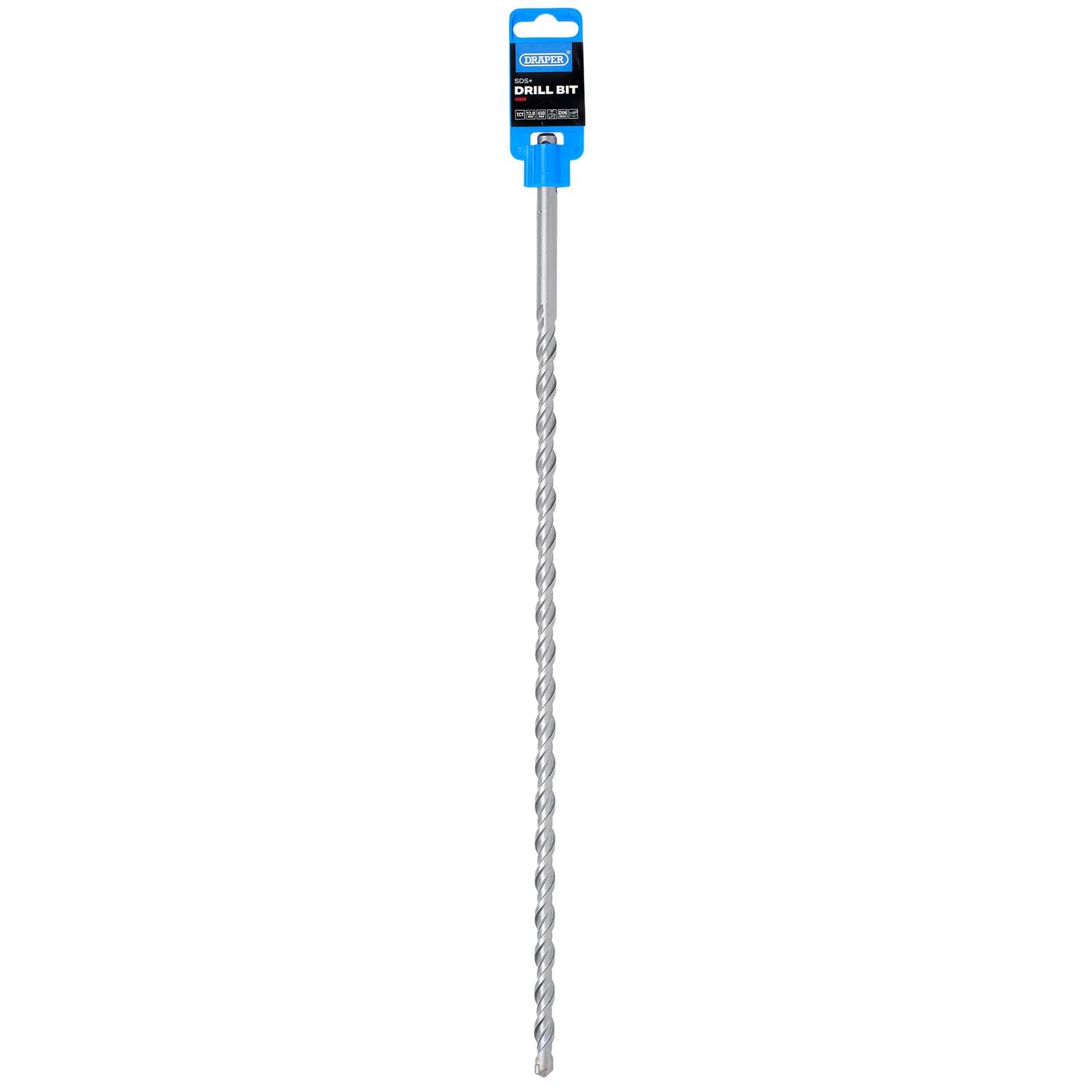 Draper SDS Plus Drill Bit, 12.0 x 450mm - 13826 - Tungsten Carbide Tip, Double Flute, For Concrete, Masonry, Brick, Stone, Granite - Image 2