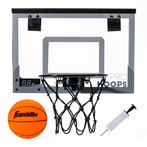 Franklin Sports Over The Door Mini Basketball Hoop - Pro Hoops Light Up Electronic Indoor Kids Hoop with Mini Basketball - Slam Dunk Approved Backboard - Bedroom + Office Mini Hoop + Ball - LED by Franklin Sports - Used condition - US$30.52