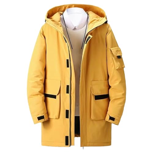 Veste à capuche mi-longue épaisse contre le froid et la pluie