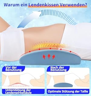 Hypuno Cuscino lombare ortopedico ergonomico per schiena e lordosi in memory foam per letto e divano - sollievo nella parte bassa della schiena - fodera rinfrescante e rimovibile