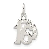 Sterling Silver Polished Sweet 16 Charm