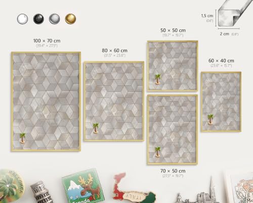 Organizador de pared con marco dorado 80x60 para planificar el menú semanal 3