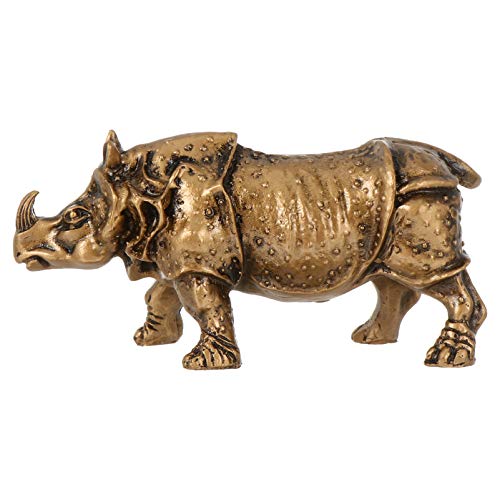 Artibetter Rhinocéros Statue Résine Faune Rhinocéros Animaux Figurines de Collection Sculpture pour La Maison Bureau Décor