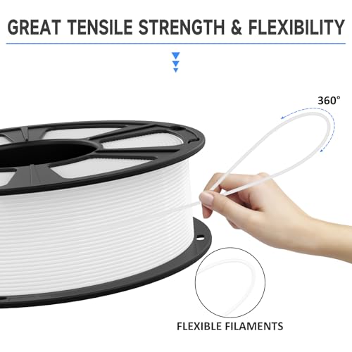 Image of GIANTARM PLA Filament,Matte White 3D Printer Filament 1.75mm, Matte PLA 1KG Spool(2.2lb),Dimensional Accuracy + /- 0.02 mm,3D Filament for Bambu Lab