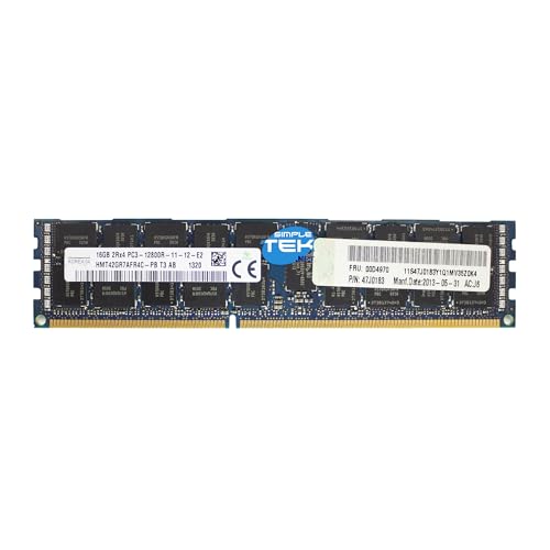 Capacità per modulo: 16GB SIMPLETEK - Modulo Ram Memoria DDR3 ECC 16GB HMT42GR7AFR4C-PB 2Rx4 PC3-12800R (Ricondizionato)