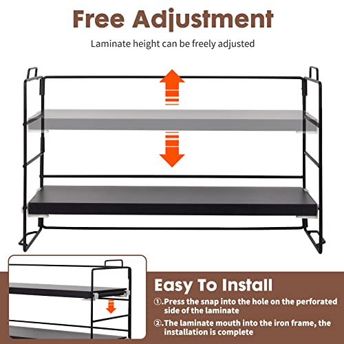 Shellkingdom SK-3390 Desk Shelf Organizer, 2 Tier Desktop Shelves, Adjustable Bookshelf Storage Rack And Office Cubicle Decor thumb #5