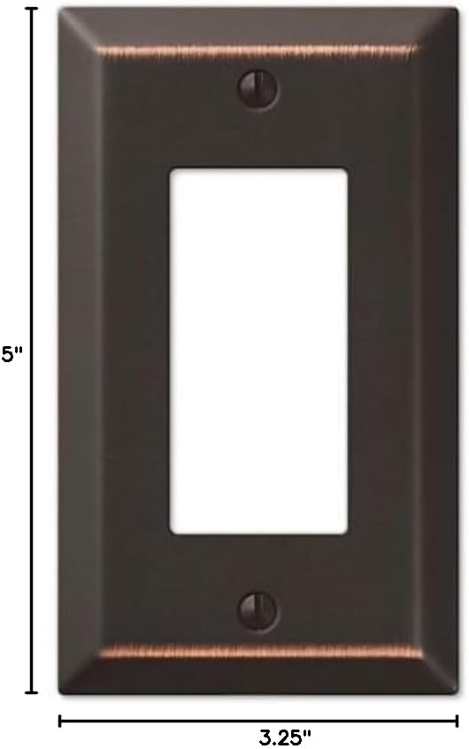 Colester Direct Metal Oil Rubbed Bronze Wall Switch Plate Outlet Cover Toggle Rocker GFI (Rocker-Single 10 PACK)