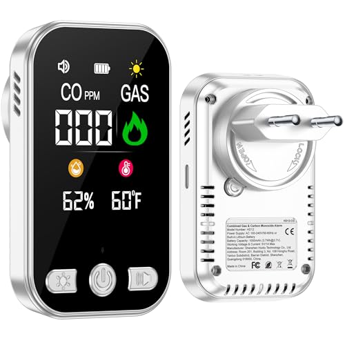 Gedsffati Detector de Gas y Monóxido de Carbono con Enchufe para