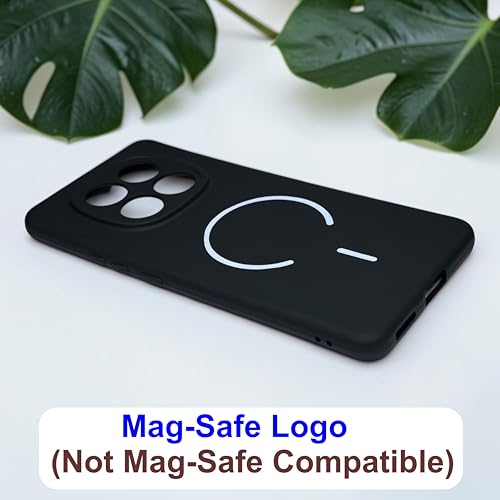 Image of SBMS Silicone Back Cover Case for Redmi Note 15 5G / Poco M8 5G | Soft Micro-Fibre Lining Inside | Magsafe Print On Back Side Camera Protection Bump | Shockproof Case for Mi Note 15 (Black)