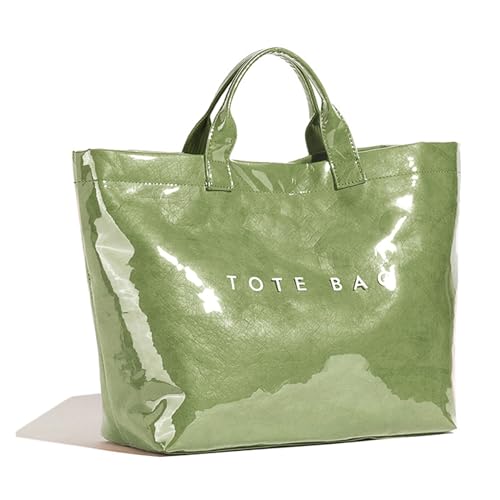 Image of PVC Tote Bag for Women Waterproof Plastic Jelly Tote Letter Print Hobo Handbag for Travel, Gift
