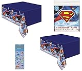 Unique Superman Birthday Party Supplies Bundle Includes 2 Plastic Table Cover