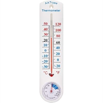 Outdoor/Indoor Thermometer Hygrometer Humidity Meter Thermometers Temperature Humidity Gauge Meter with Fahrenheit/Celsius ?/? for Patio Field Cellar Garden Humidors Greenhouse Closet by AikTryee