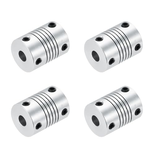 QUARKZMAN 4 Stück 6mm bis 6mm Aluminiumlegierung Wellenkupplung L24.5xD19 Flexibler Kupplungsstrahl für 3D-Drucker CNC-Maschine DIY-Encoder Motorenwelle, Silber