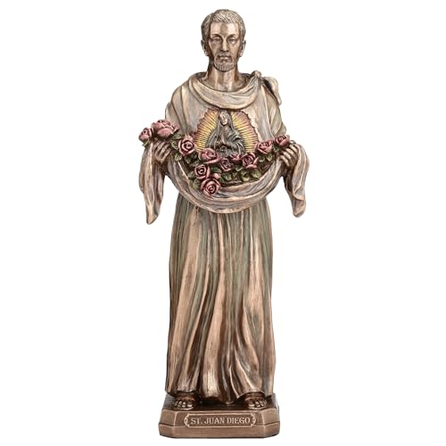 Escultura San Juan Diego 8 1/8 Pulgadas Resina y Bronce miniatura 1