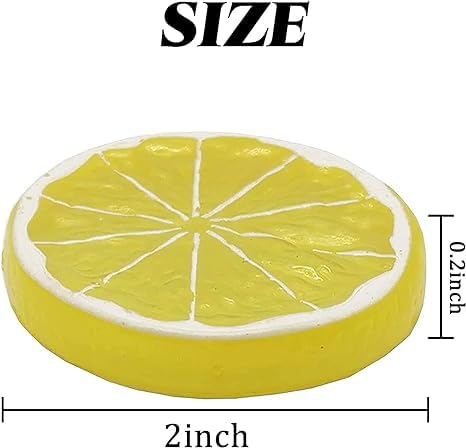 BabyMoon Set of 20 Simulation Fake Mini Lemon Slices | Artificial Plastic Model | Ornament Decoration | Photography Props Basket Display Filler Slices 2