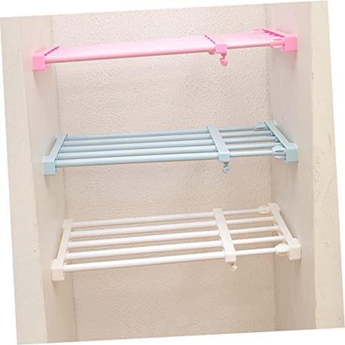 Homoyoyo Sturdy Plastic Stainless Steel Retractable Rack Shelf 30-40cm Extendable Wardrobe Dividers No Drill