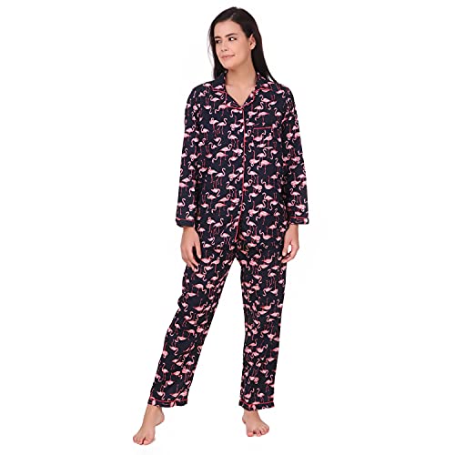 Image of Soulful Threads Women Black Printed Sleep Set