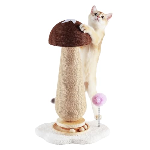 Rascador para gatos tipo torre con juguete interactivo