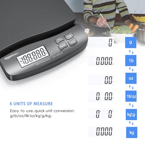 amazon basics digital postal scale ac adapter 65 lb capacity 01 oz readability black