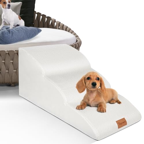 Image of Topmart High Density Extended Foam Dog Ramp&Steps 3 Tiers,15.7 inch High,Non-Slip Dog Stairs with Waterproof Cover,Soft Foam Pet Ladder,Best for Injured,Older Cats,Pets with Joint Pain