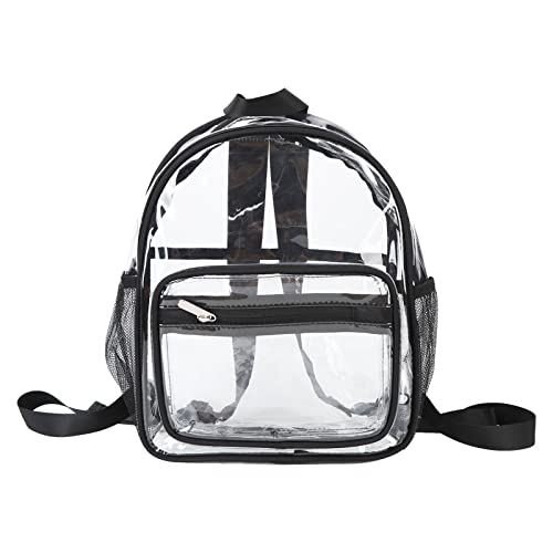 Mochila Clara, Bolsa Clear Clear PVC Clear Com Alça para o Aluno (Preto)