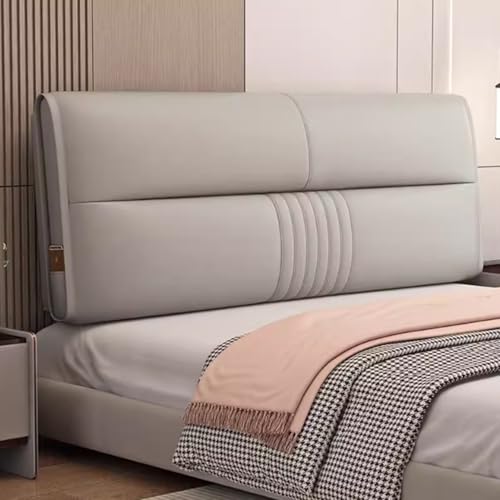 Funda protectora para cabecero de cama de matrimonio o king, color gris claro, con cremallera, 150 x 58 x 6 cm