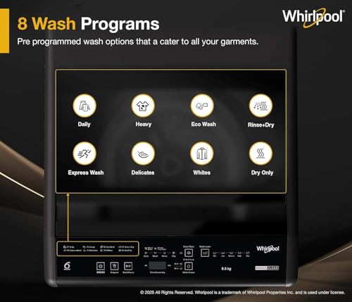 Image of Whirlpool 6.5 kg Magic Clean 5 Star Fully Automatic Top Load Washing Machine Grey (MAGIC CLEAN 6.5 GENX GREY 5YrMW)