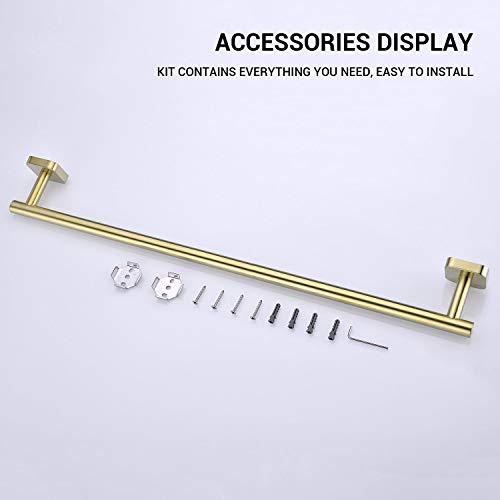 Brushed Brass Bathroom Towel Bar, 27.6 Inch Rust Resist Bath Towel Rail In Brushed Gold, Sus304 Stainless Steel, Wall Mounted #TOP5