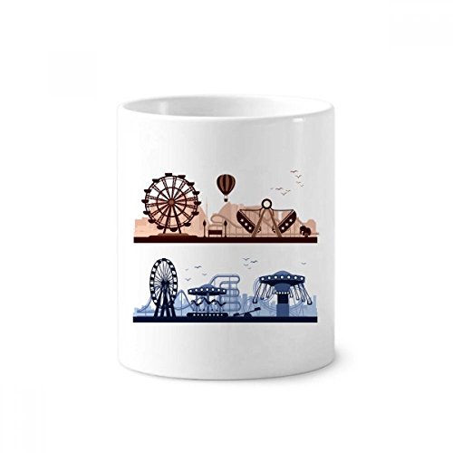 Tasse blanche silhouette parc d'attractions en céramique pour bureau et bain