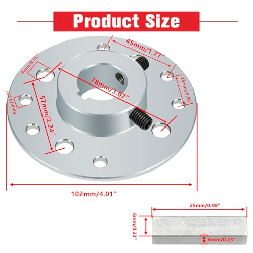 Image of GREHUA Rear Steel Sprocket Drum Brake Hub 1 inch Bore 1 /4 inch Keyway with Hardware Kit for Predator 212cc 196cc 6.5hp Dune Buggies Drift Trike Heavy Duty Go Kart Cart Parts